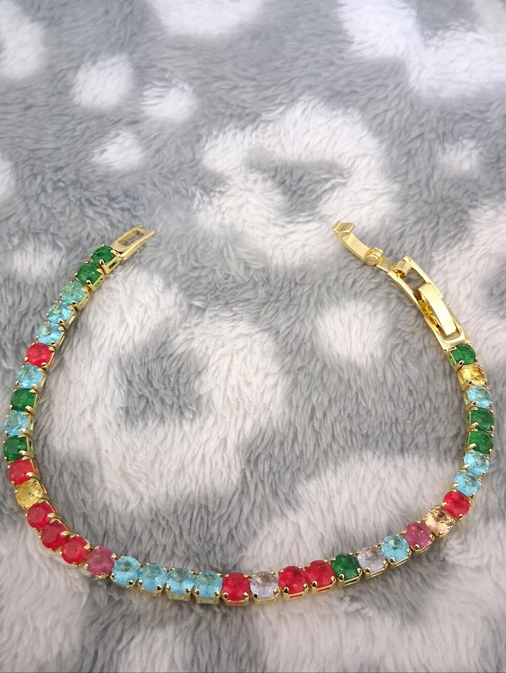 Gold Multicolor Tennis Bracelet